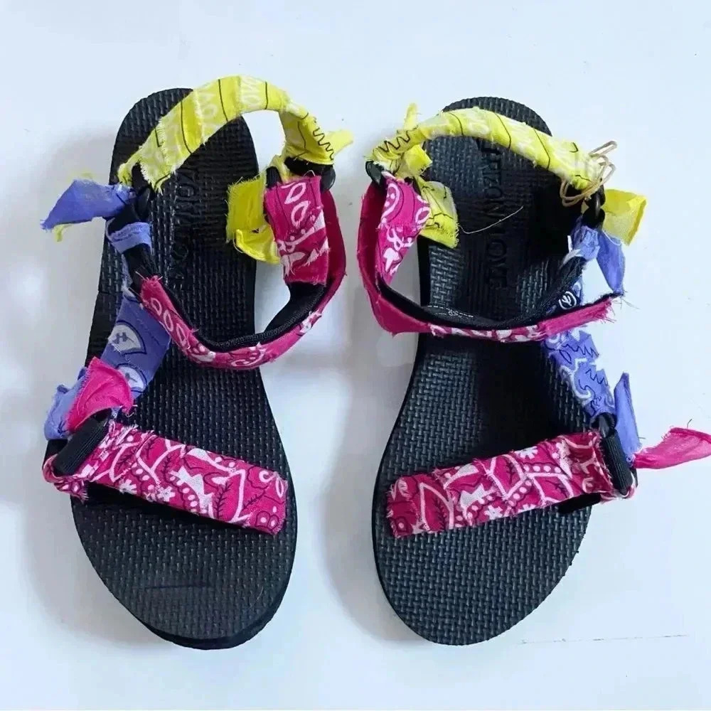 NWT Arizona Love Trekkie Love Handmade Bandana Sport Sandals size EU 38 US7.5